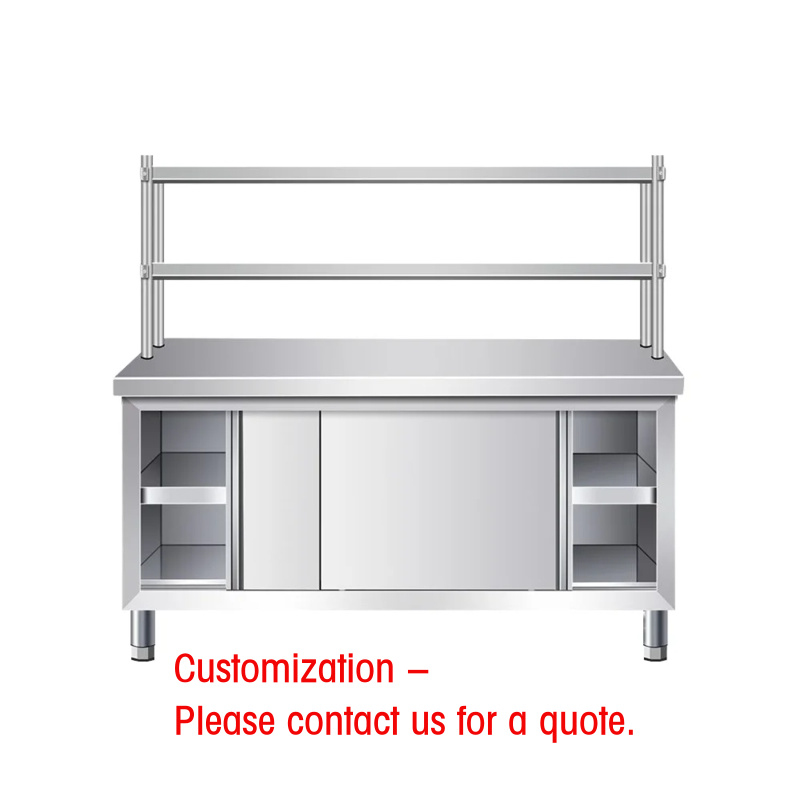 Commercial Kitchen Worktops - Maßgefertigter Edelstahl-Arbeitstisch für Restaurants mit Schrank