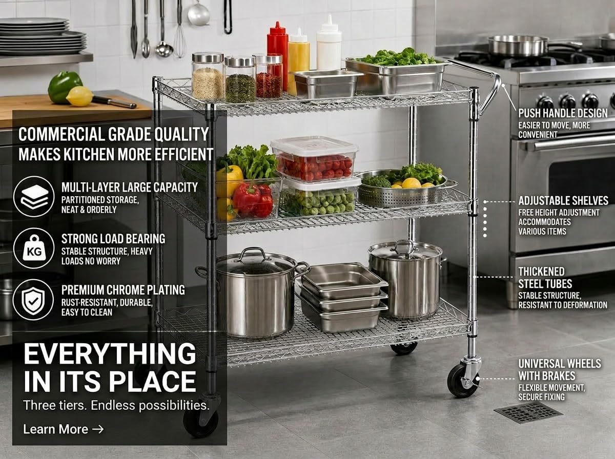 Robuster Rollwagen für die Küc – Commercial Kitchen And Bar Bewertung und Preis